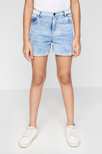 Light Blue Denim Shorts, Denim, image 1